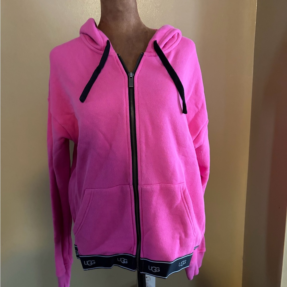 UGG Vibrant Pink Hoodie with Black Details